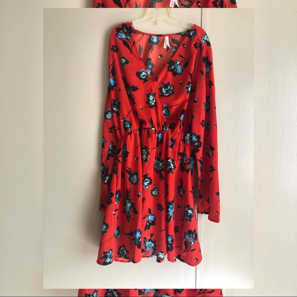 Floral, Long Sleeve Dress